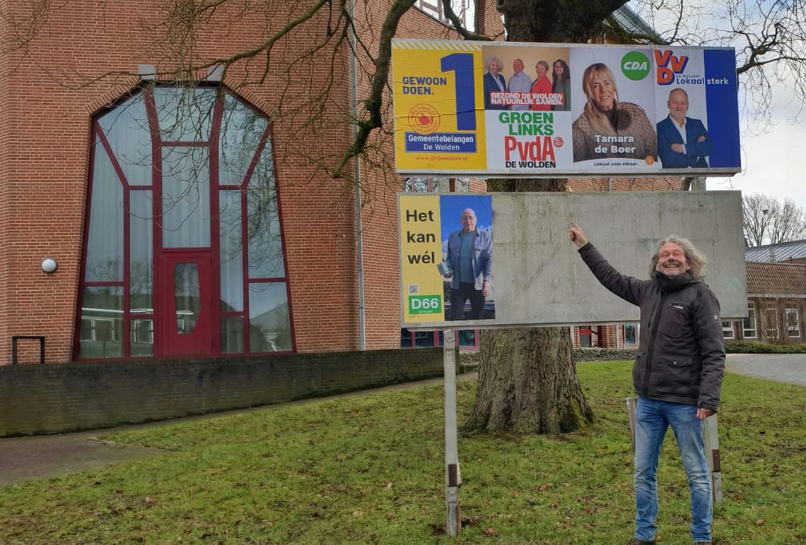 De Wolden kleurt groen & sociaal: verkiezingsposters GroenLinks-PvdA zichtbaar!